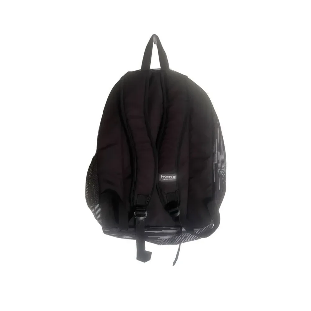 Jansport Unisex Black Striped Adjustable Shoulder Straps Trans Backpack